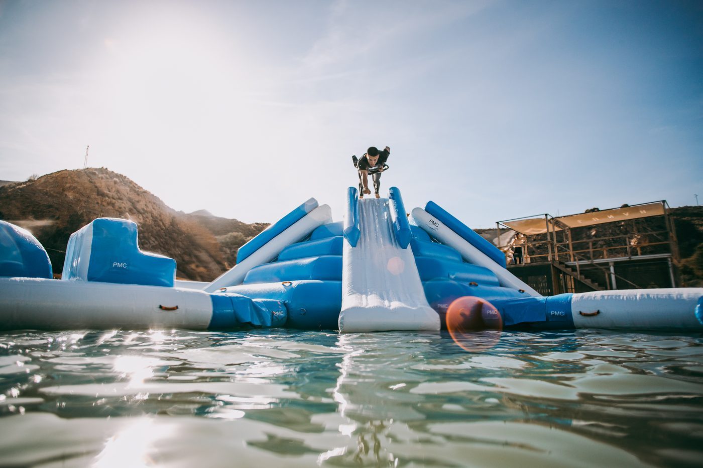 Splashing fun on inflatables